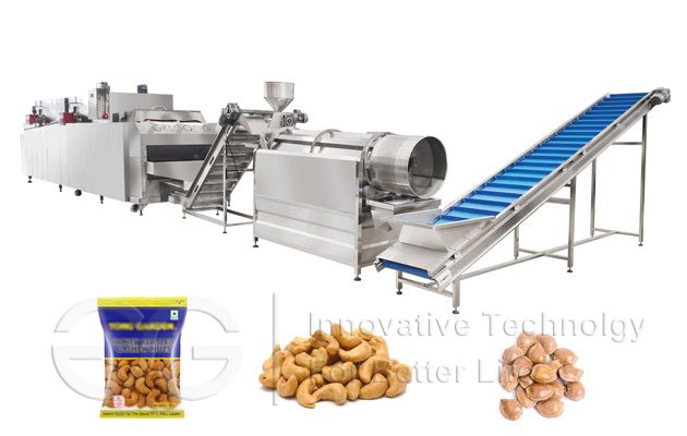 Cashew Nut Roasting Production Line|Sea Salt Cashews Machine